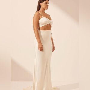 SHONA JOY  La Lune High Waist Maxi Skirt - Cream